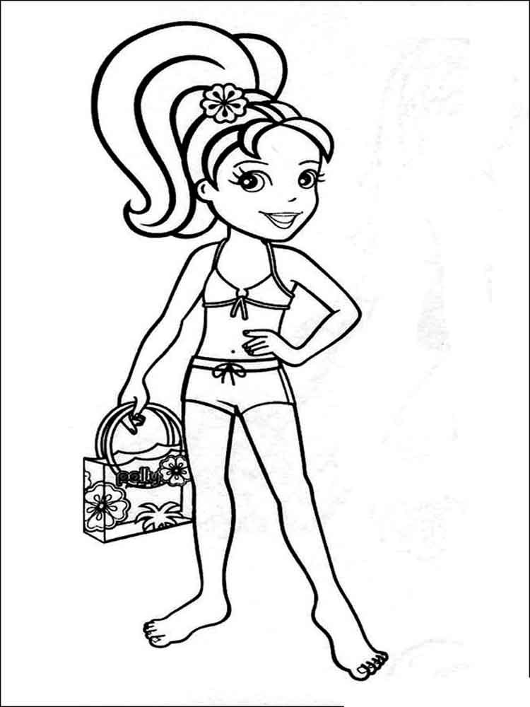 Polly Pocket with bag coloring page