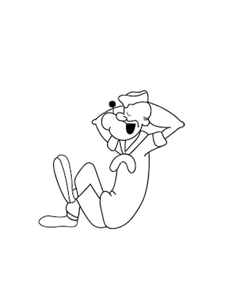 Popeye is resting coloring page