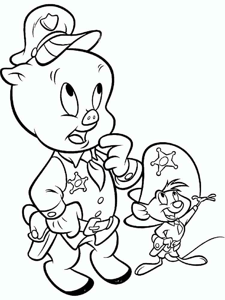 Porky Pig and Speedy Gonzales coloring page