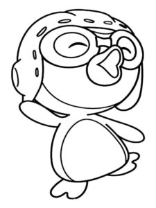 Pororo is happy coloring page