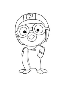 Curious Pororo coloring page
