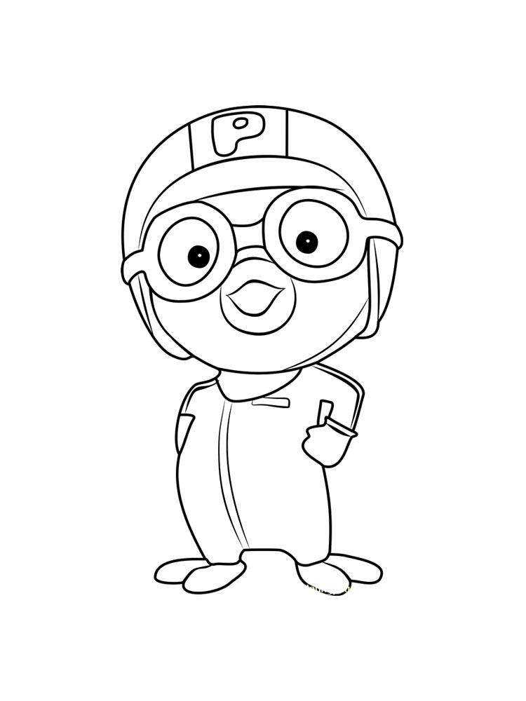 Curious Pororo coloring page