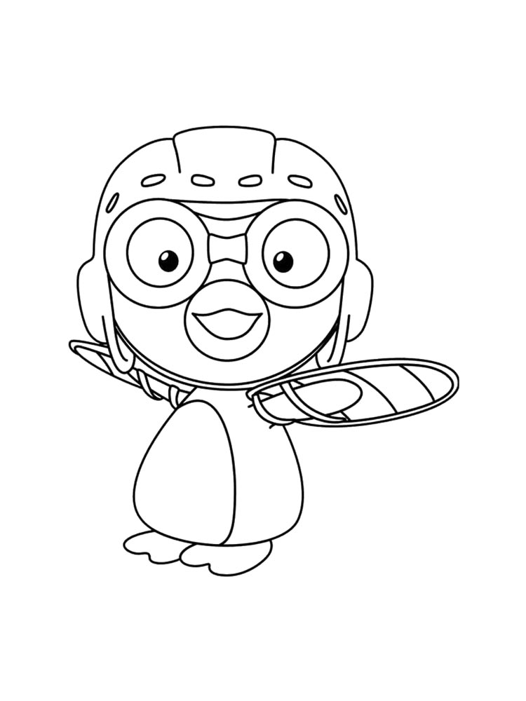 Pororo with wings coloring page