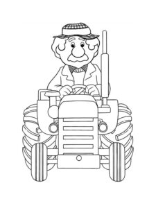 Alf Thompson on a tractor coloring page