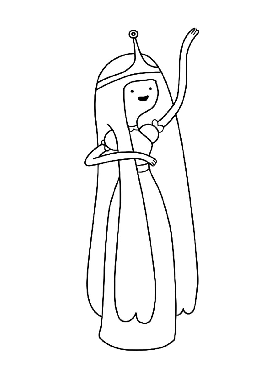 Elegant Princess Bubblegum coloring page