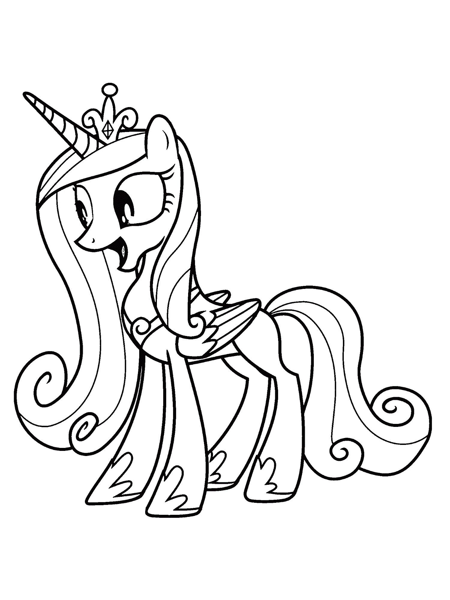 Princess Cadance is delighted coloring page