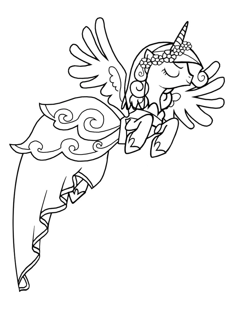 Princess Cadance in flight coloring page