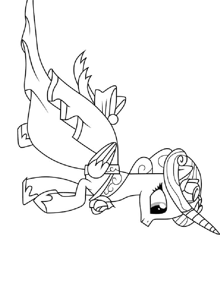 Princess Cadance with a beautiful hairstyle coloring page