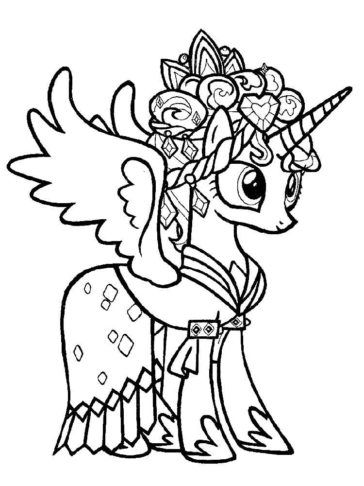 Princess Cadance in dress coloring page