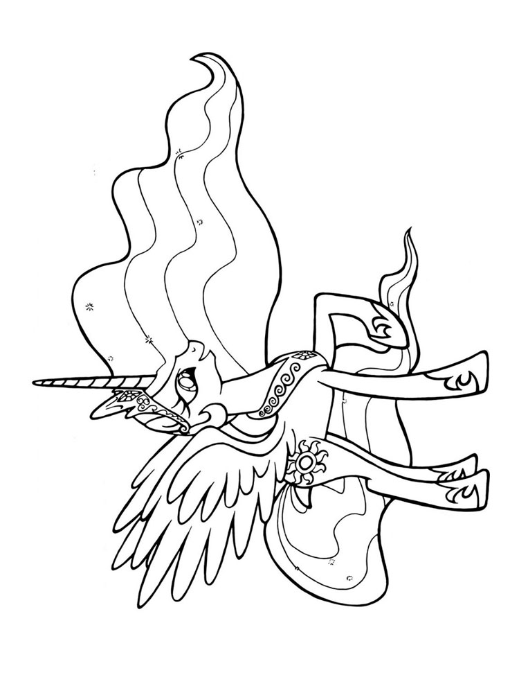 Beautiful Princess Celestia coloring page