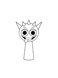 Red Incredibox Sprunki coloring page