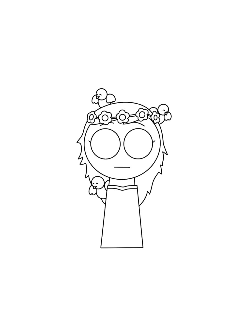 Green Incredibox Sprunki coloring page