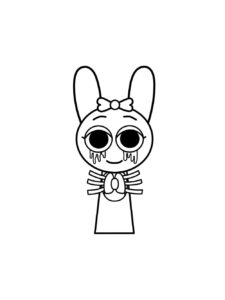 Pink Incredibox Sprunki coloring page