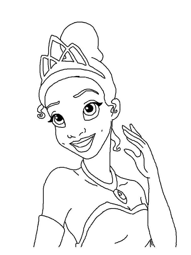 Beautiful Princess Tiana coloring page
