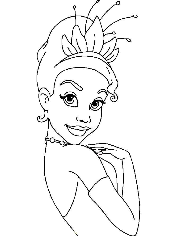 Charming Princess Tiana coloring page