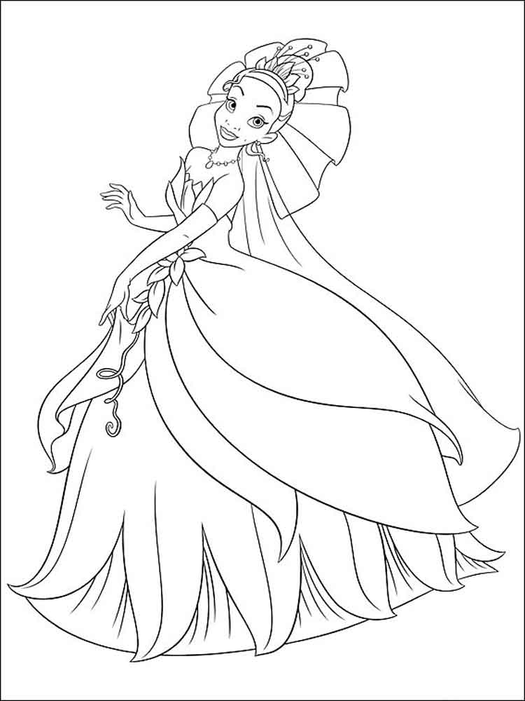Princess Tiana Disney coloring page