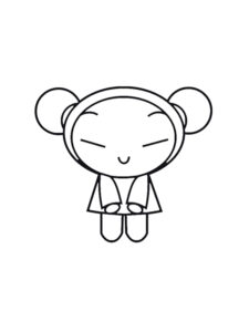 Cute Pucca coloring page