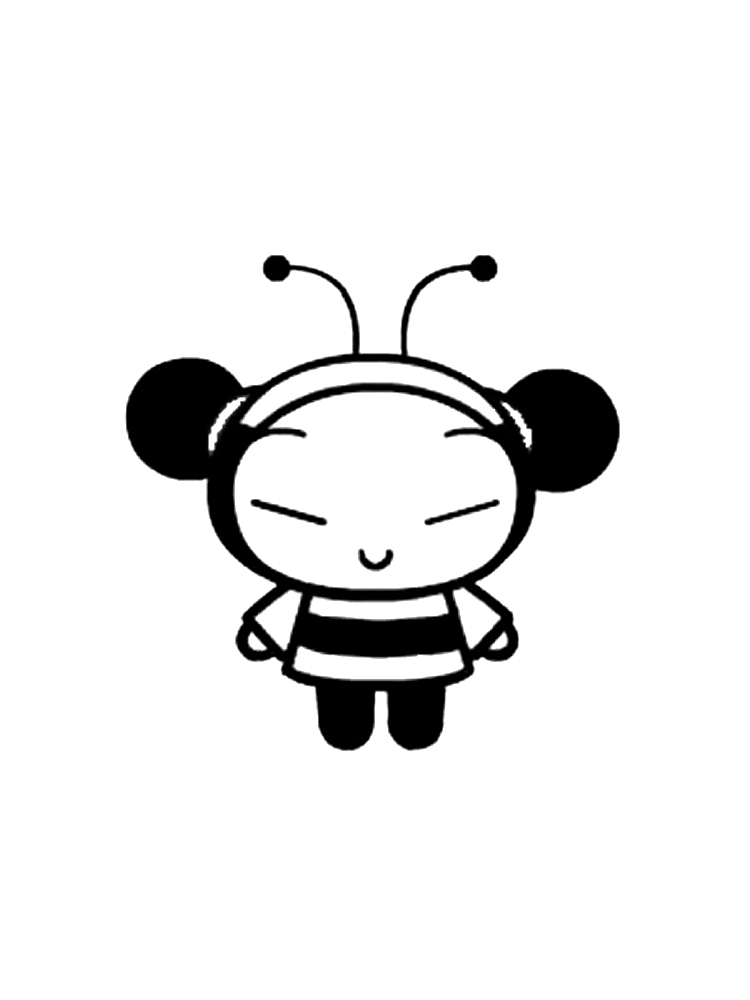 Satisfied Pucca coloring page