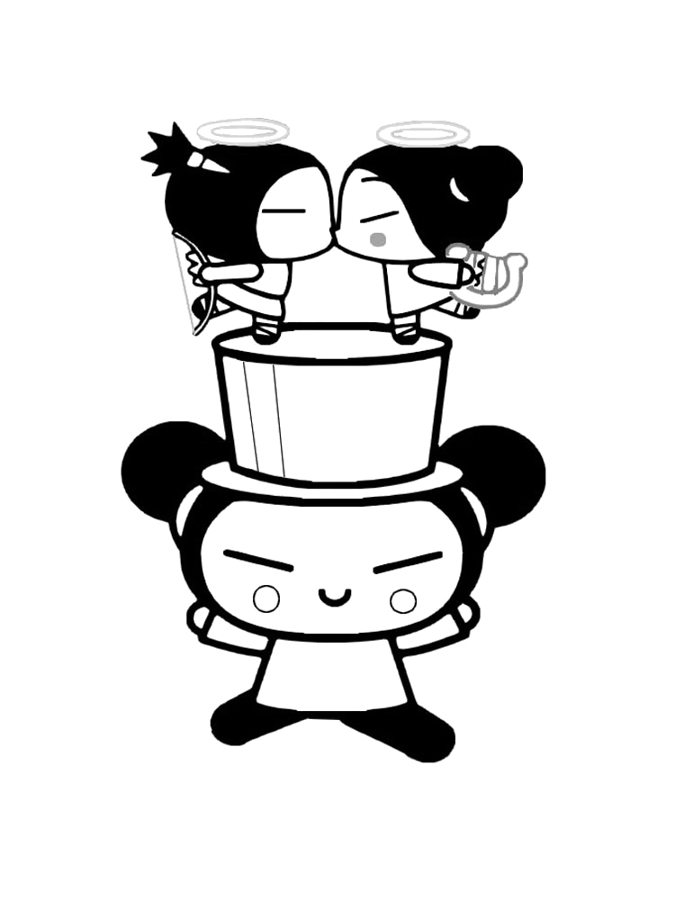 Pucca in a cylinder coloring page