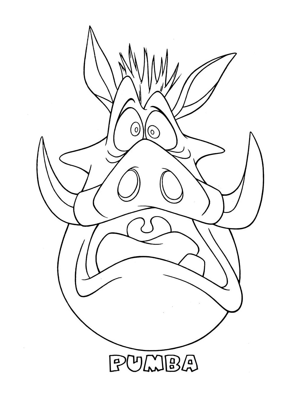 Pumbaa Face coloring page