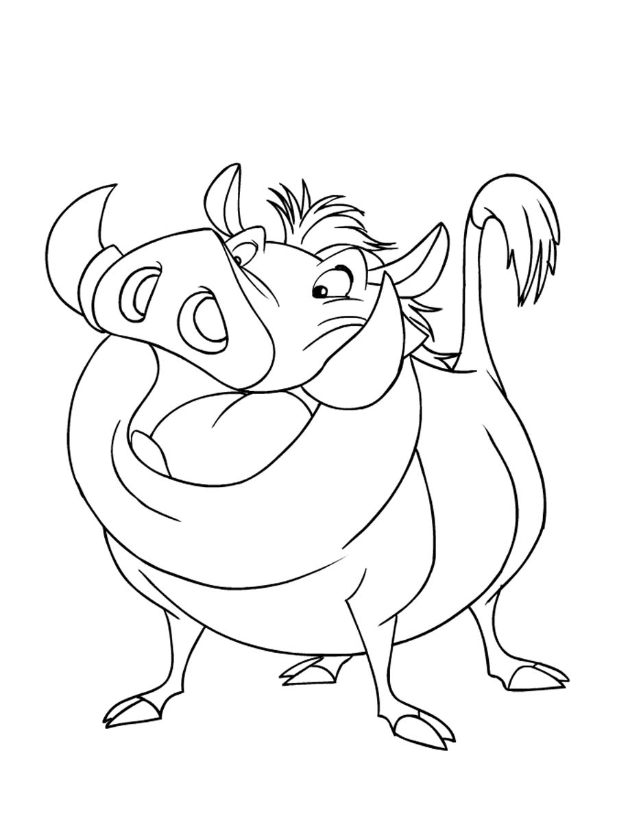 Satisfied Pumbaa coloring page