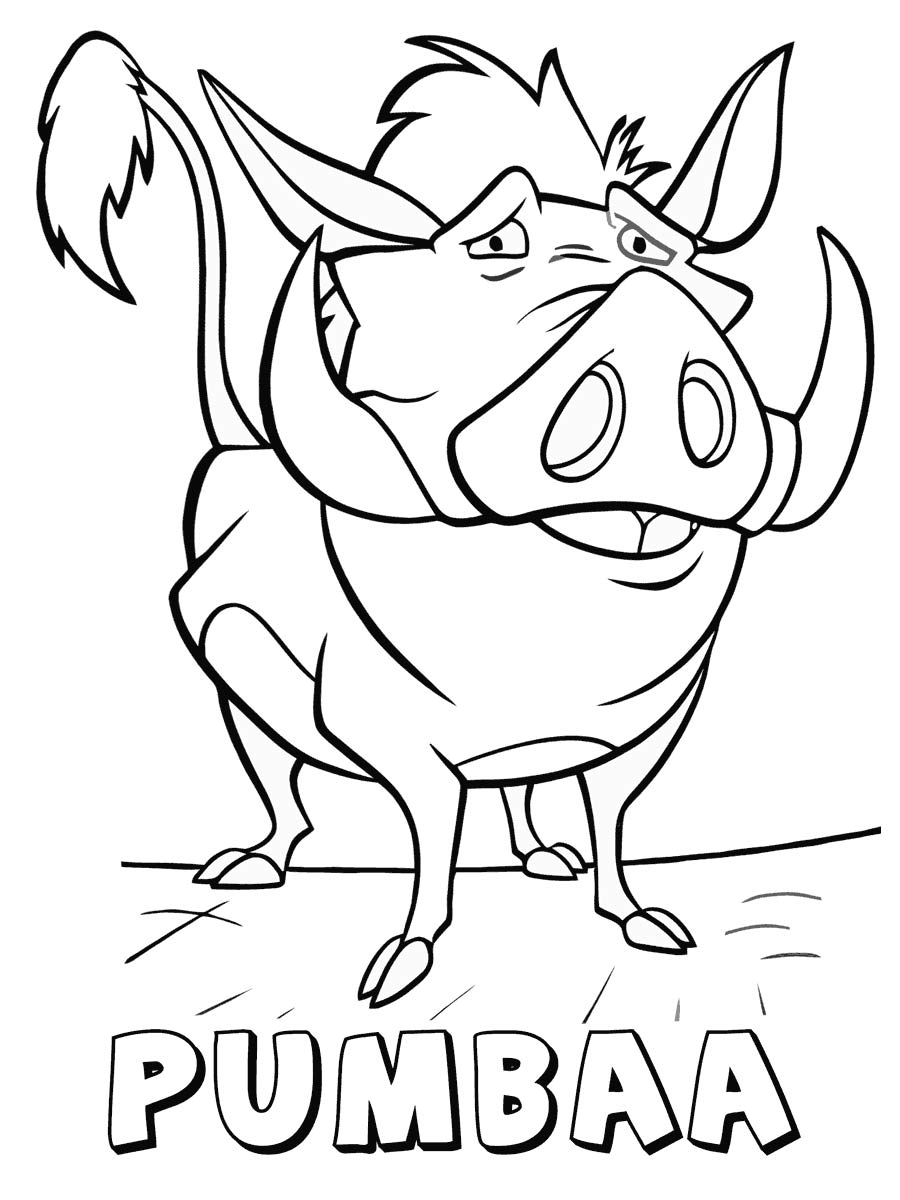 Boar Pumbaa coloring page