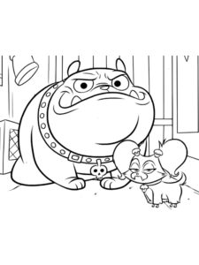 Cupcake and Rufus coloring page