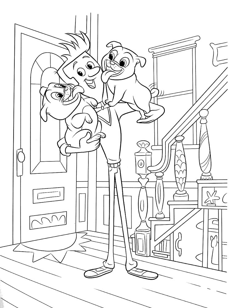 Bob and the puppies coloring page