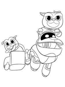 Rolly, A.R.F. and Bingo coloring page
