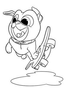 Bingo on a skateboard coloring page