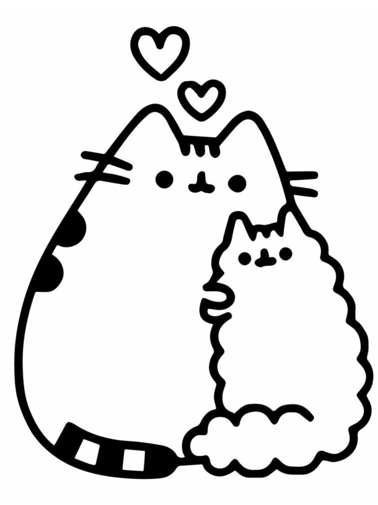 Pusheen Love coloring page