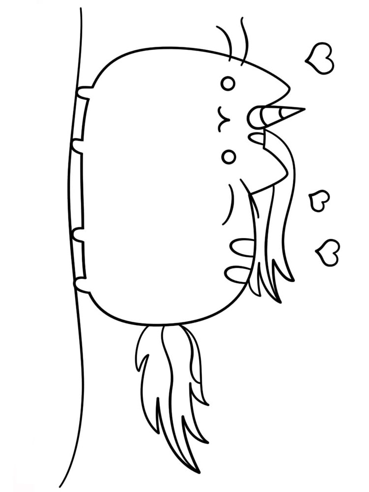 Pusheen the Unicorn coloring page