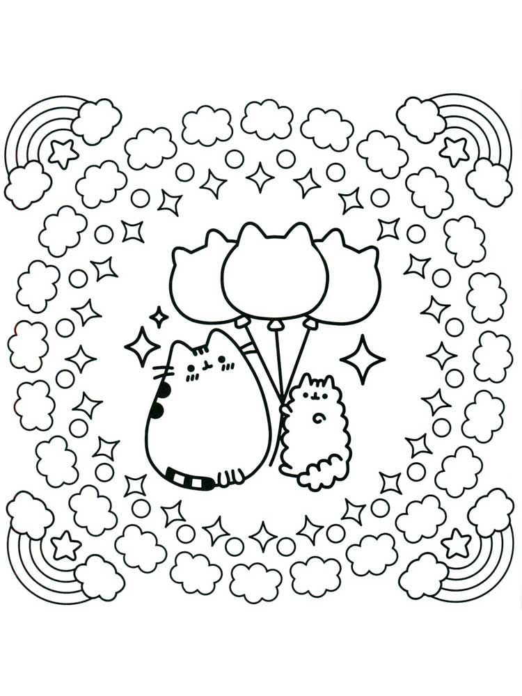 Mandala Pusheen coloring page