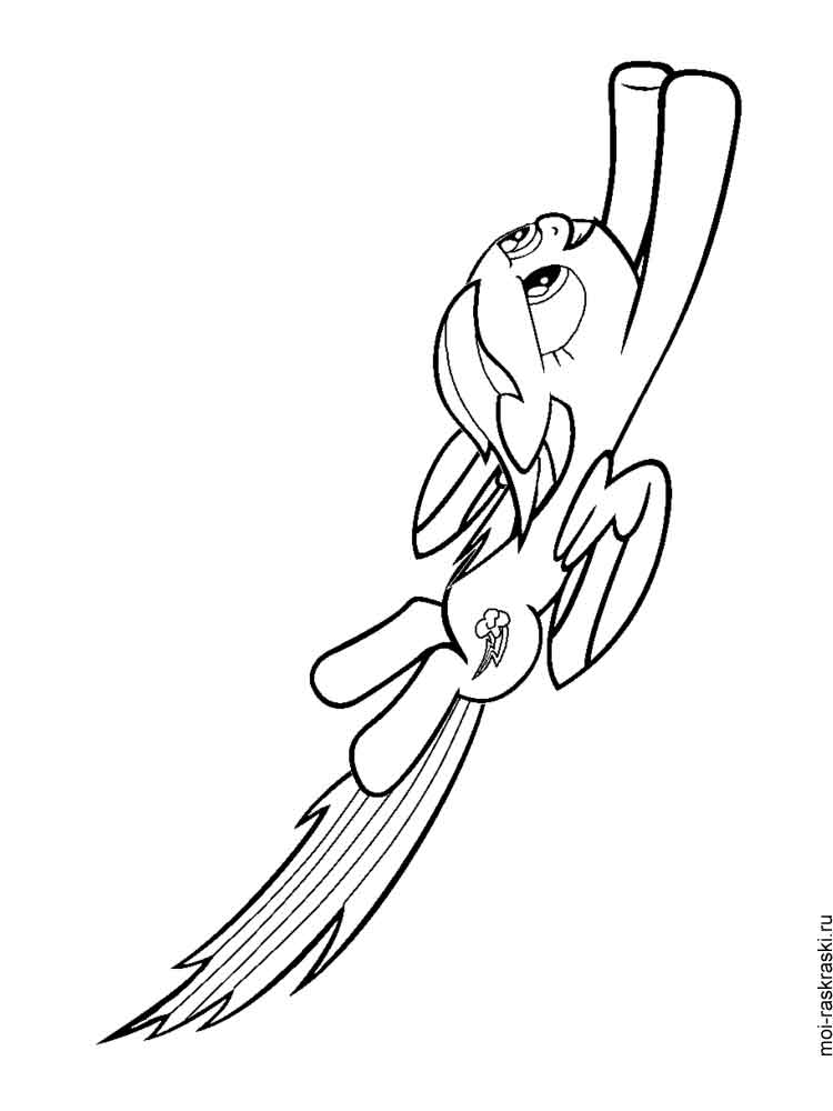 Energetic Rainbow Dash coloring page