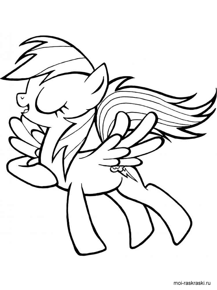 Happy Rainbow Dash coloring page