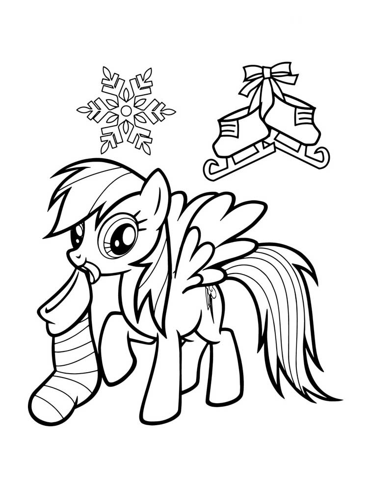 Rainbow Dash with Sock coloring page