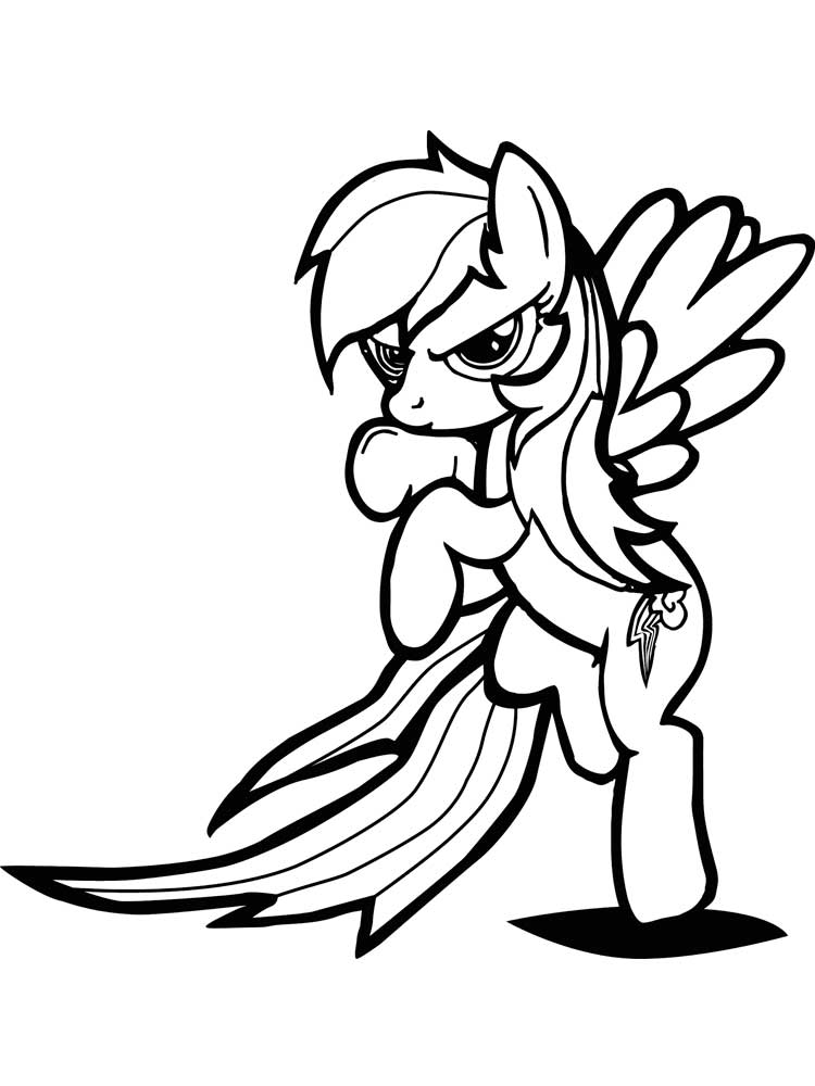Angry Rainbow Dash coloring page