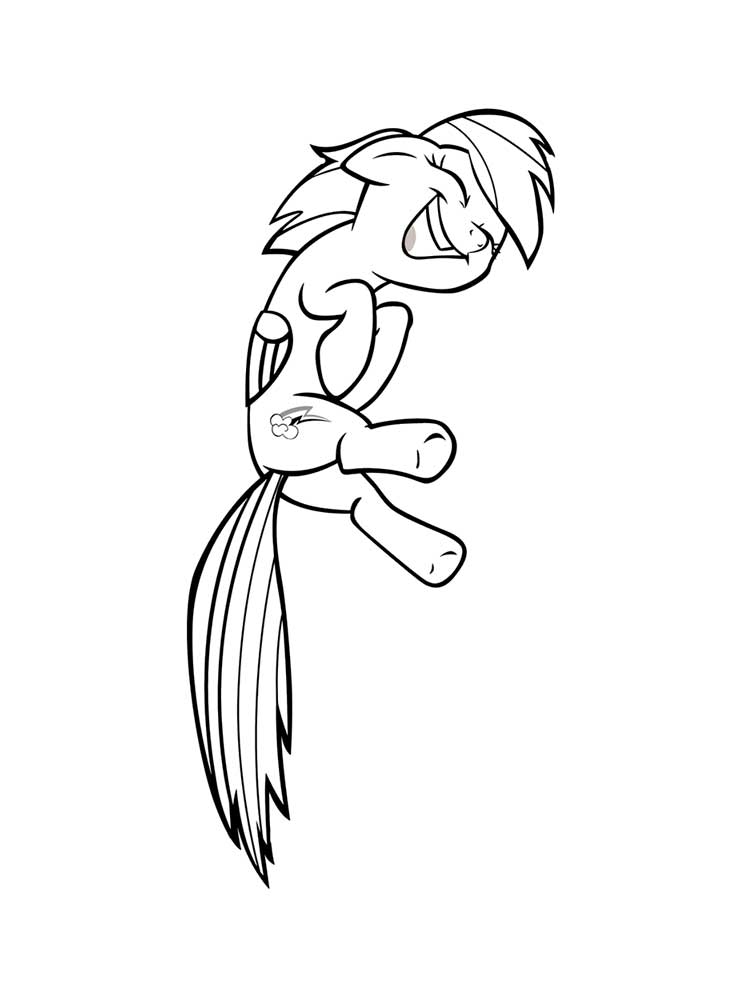 Rainbow Dash laughs coloring page