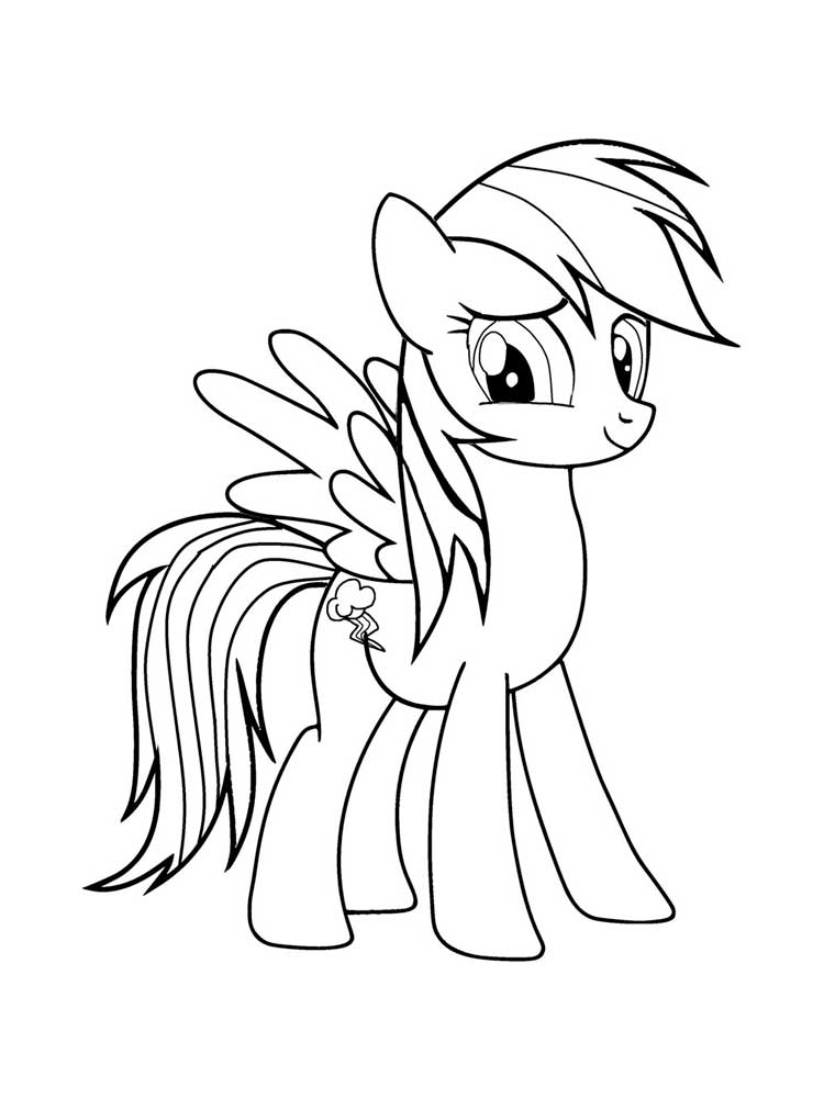 Pretty Rainbow Dash coloring page