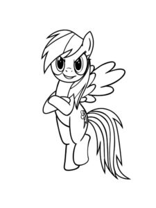 Rainbow Dash folded her paws coloring page