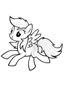 Rainbow Dash is running coloring page