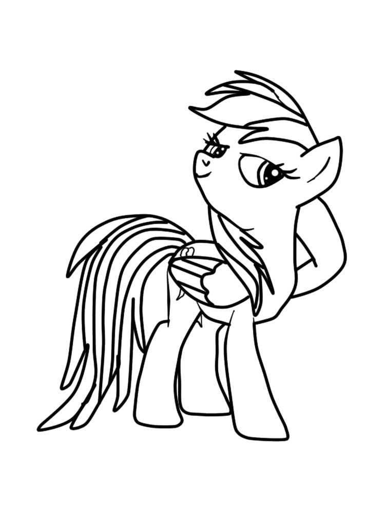 Elegant Rainbow Dash coloring page