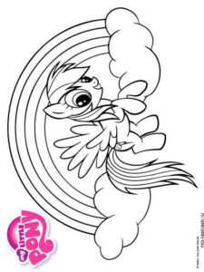 Bright Rainbow Dash coloring page
