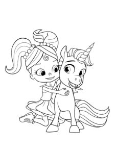 Anna Banana and Floof coloring page