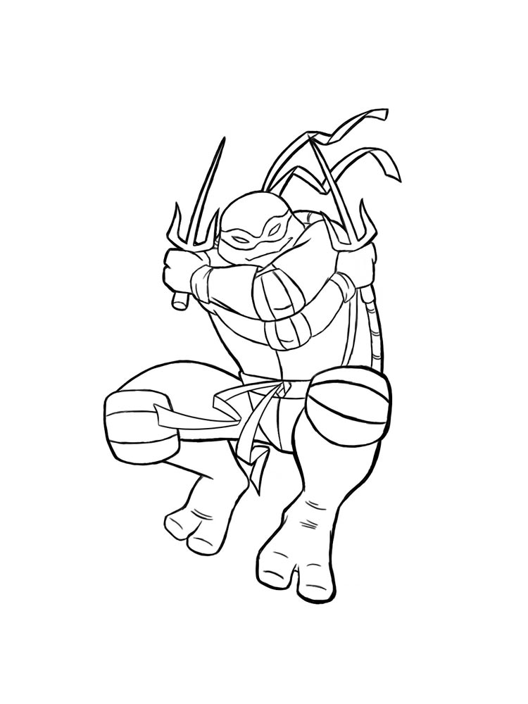 Raphael in a jump coloring page