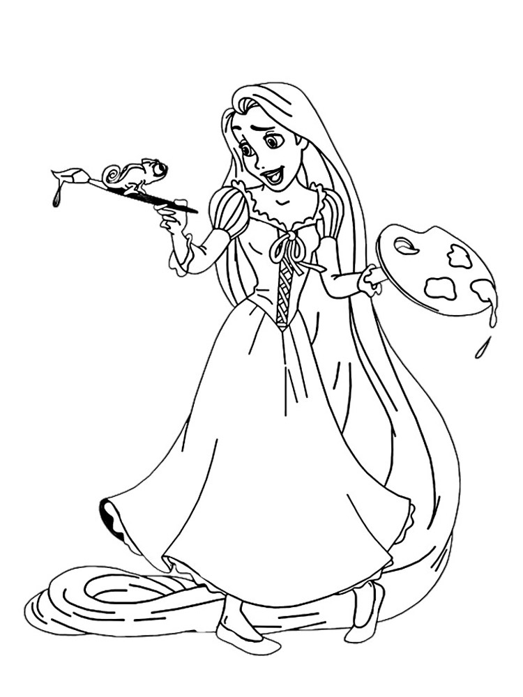 Rapunzel painter coloring page