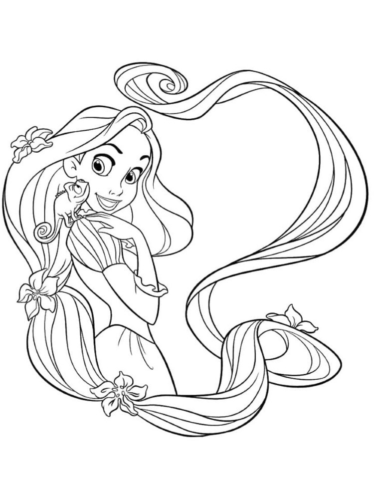 Happy Rapunzel coloring page