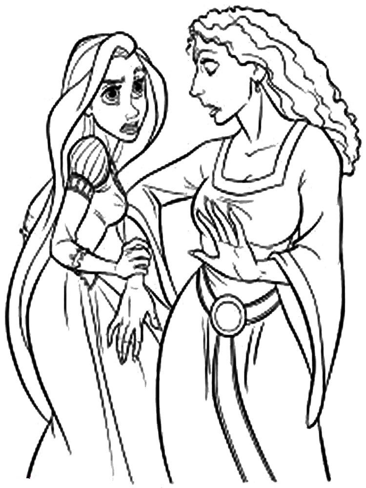 Rapunzel and Mother Gothel coloring page