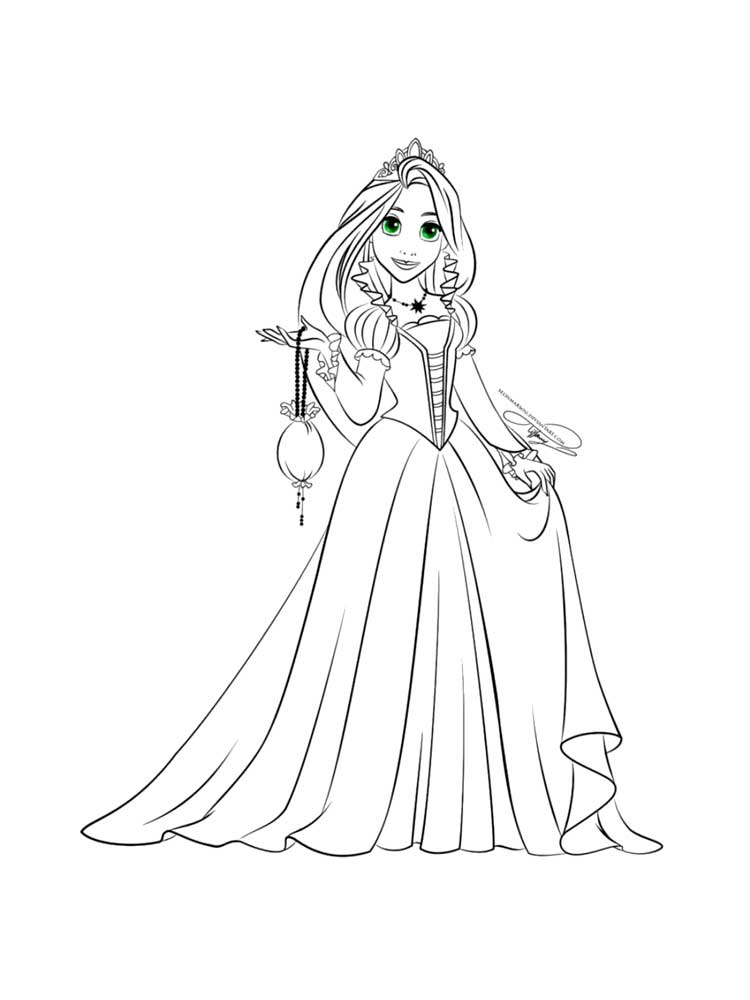 Beautiful princess Rapunzel coloring page