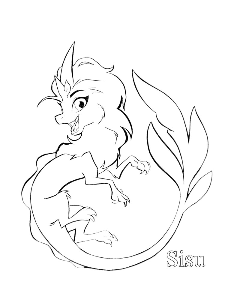Dragon Sisu coloring page